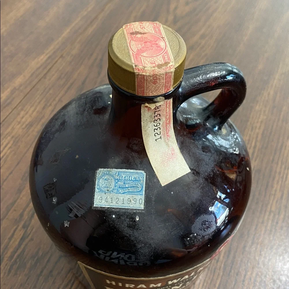 Hiram Walker’s Brown Jug Bourbon bottle